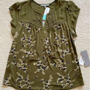 Daniel Rainn, Stitch Fix, Short Sleeve Flutter Sleeve Tassel Knit Top